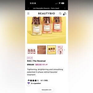 Beauty Bio R45 The Reversal Skincare Set - 3 phase skin transforming treatment